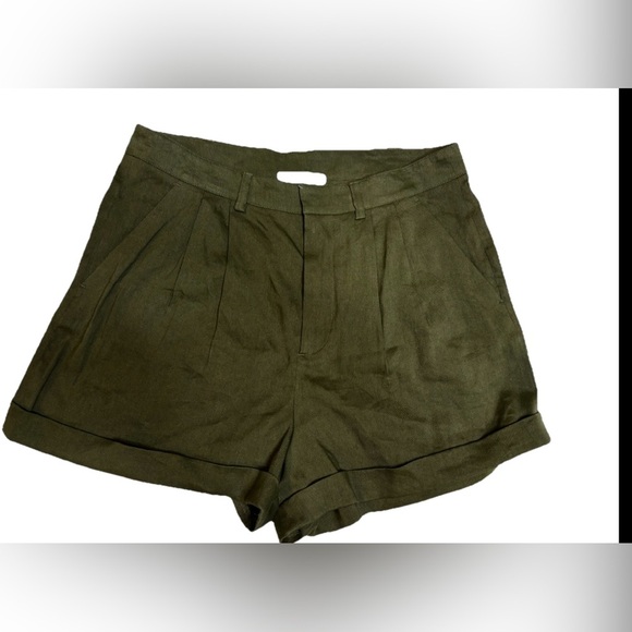 FRAME Linen Blend Shorts SZ 12 - Picture 3 of 6